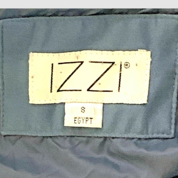 Izzi VTG Winter Puff Coat Blue Toggle Waist Pockets Sz S Full Zip & Snaps #240i - Picture 6 of 8